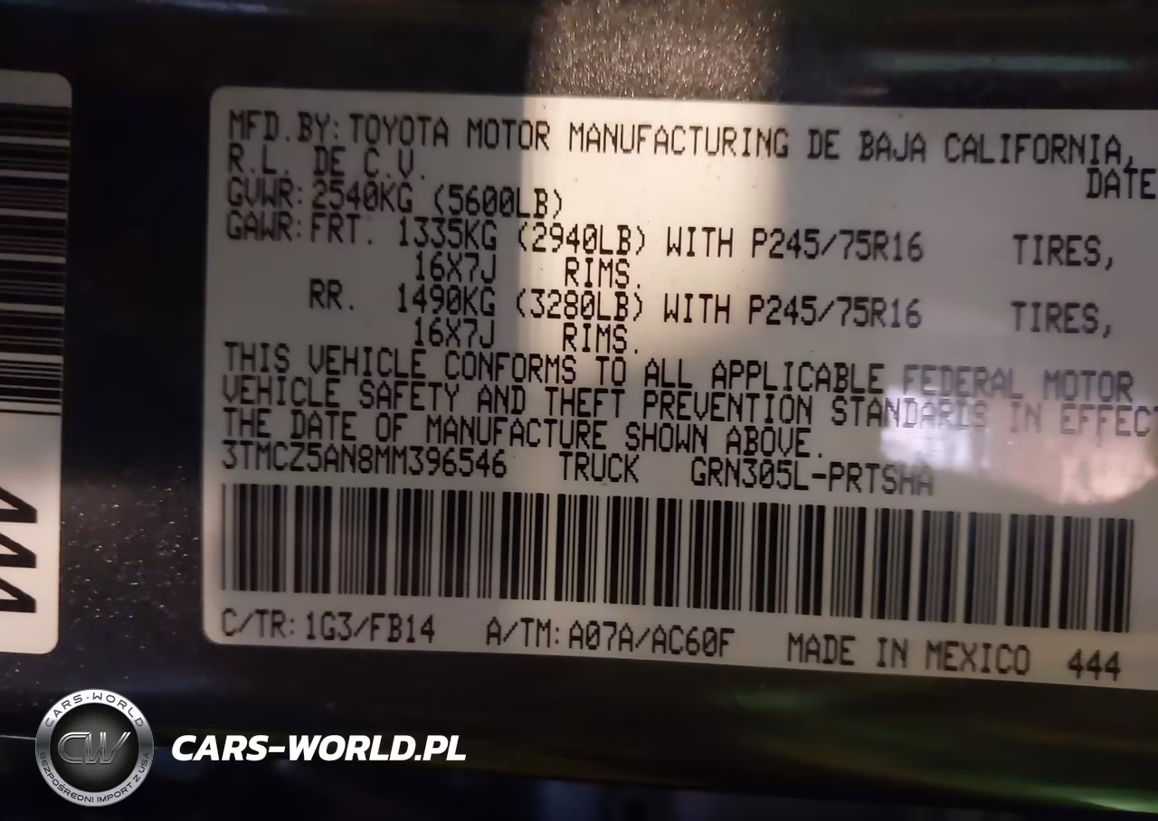 2021 Toyota Tacoma Sr V6 VIN:3TMCZ5AN8MM396546 - 9