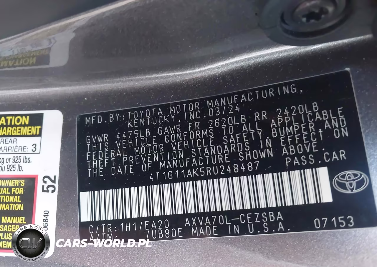 2024 Toyota Camry Se VIN:4T1G11AK5RU248487 - 9