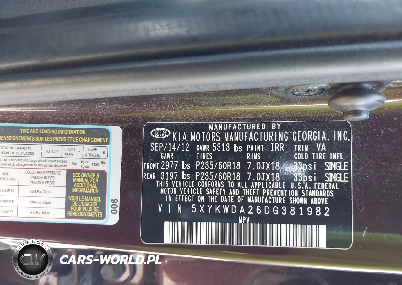 2013 Kia Sorento Sx V6 VIN:5XYKWDA26DG381982 - 9