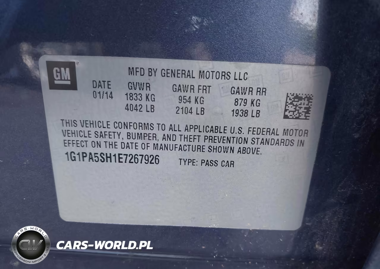 2014 Chevrolet Cruze Ls Auto VIN:1G1PA5SH1E7267926 - 9