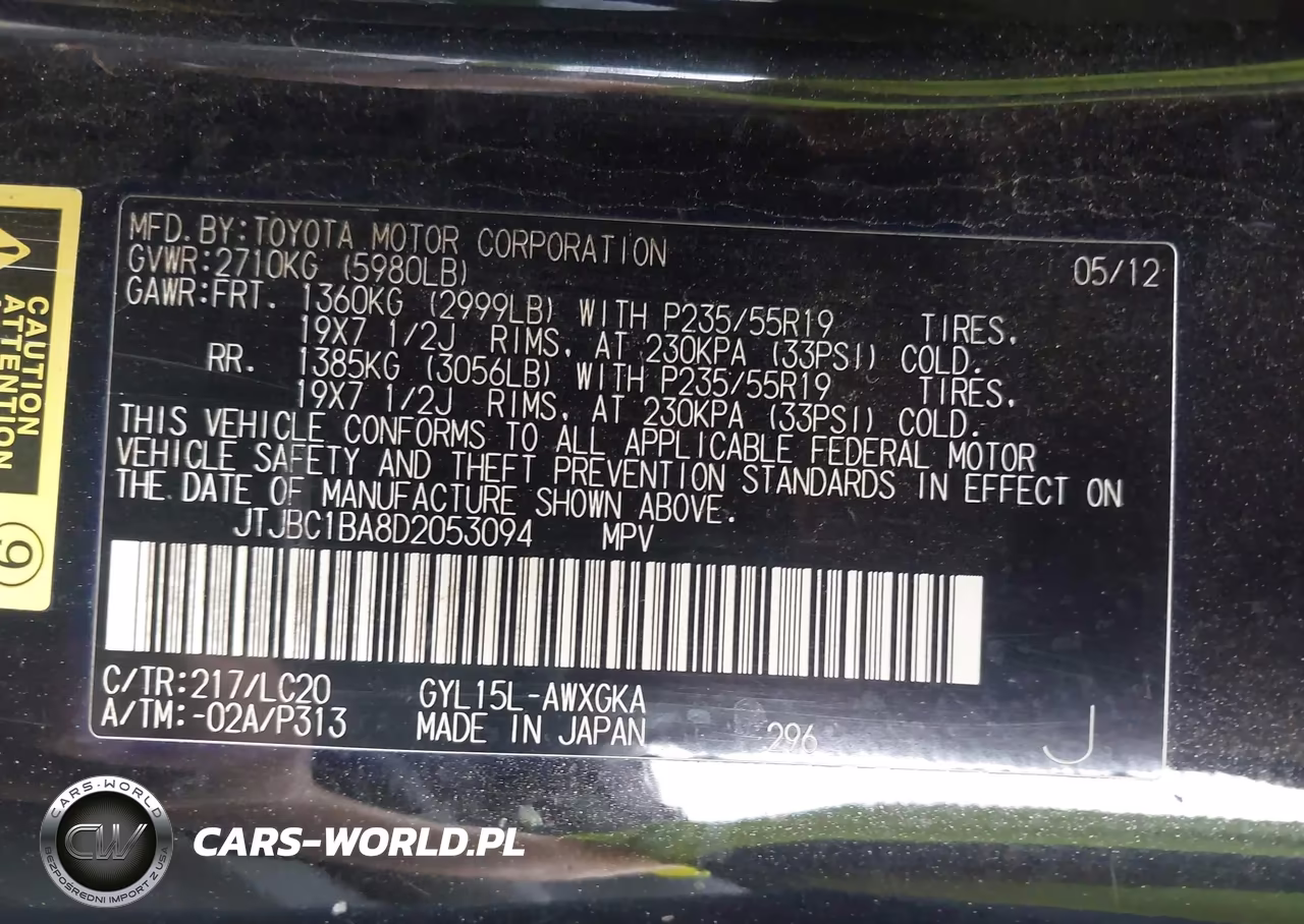 2013 Lexus Rx 450H VIN:JTJBC1BA8D2053094 - 9