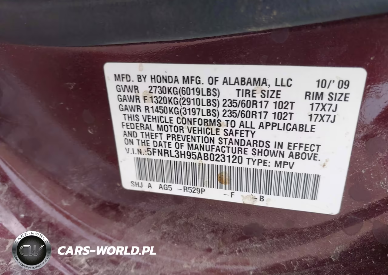 2010 Honda Odyssey Touring VIN:5FNRL3H95AB023120 - 9