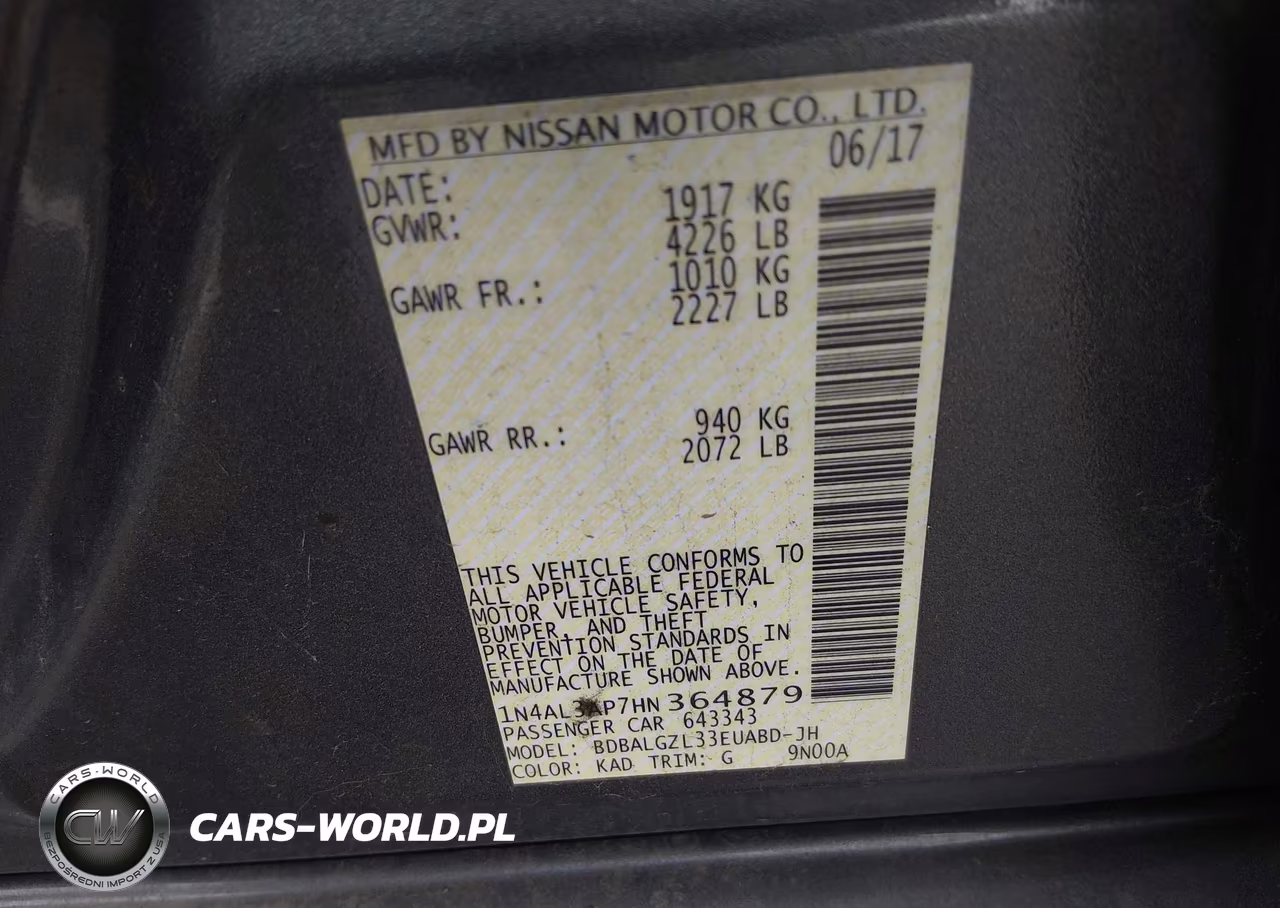 2017 Nissan Altima 2.5 S VIN:1N4AL3AP7HN364879 - 9