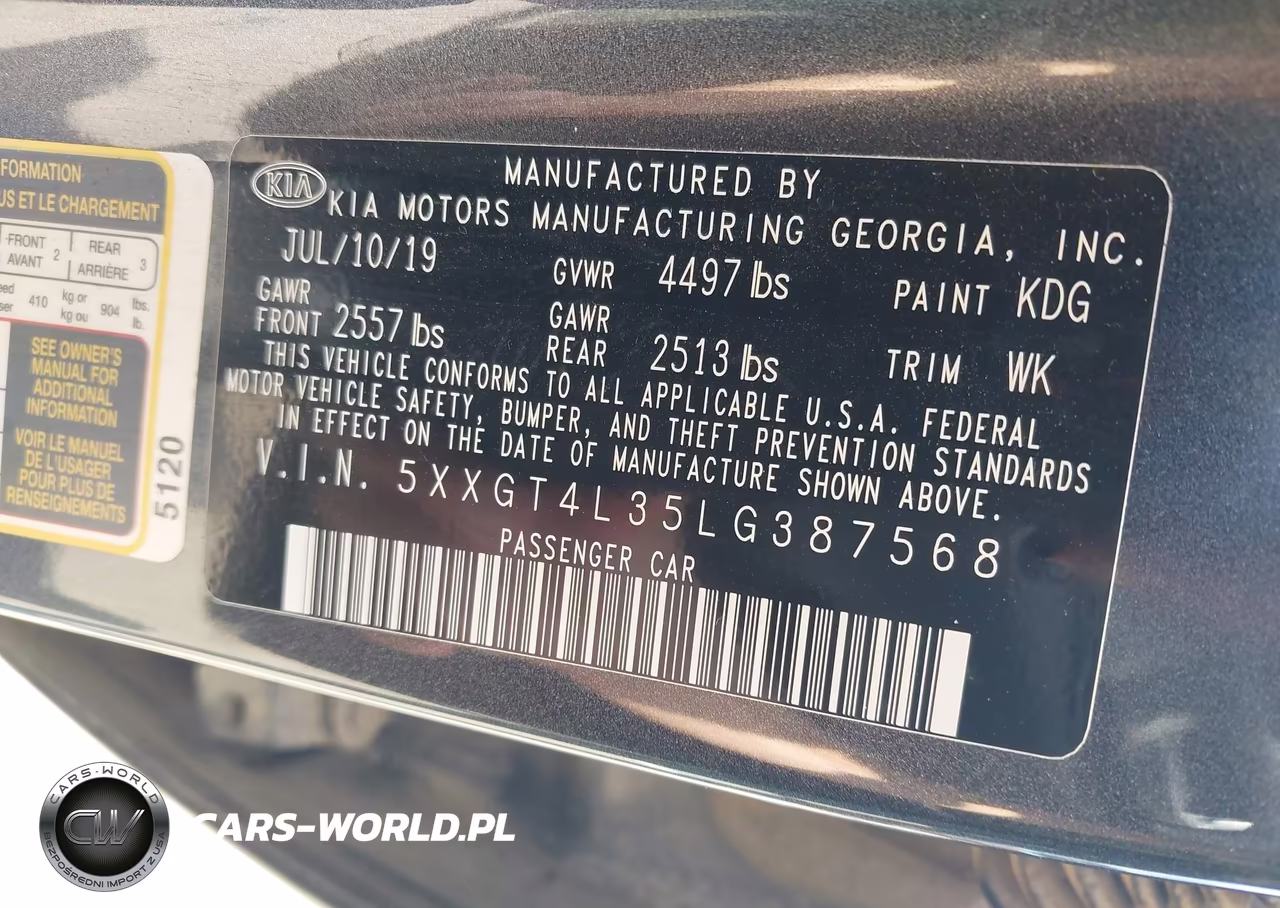 2020 Kia Optima Lx VIN:5XXGT4L35LG387568 - 9
