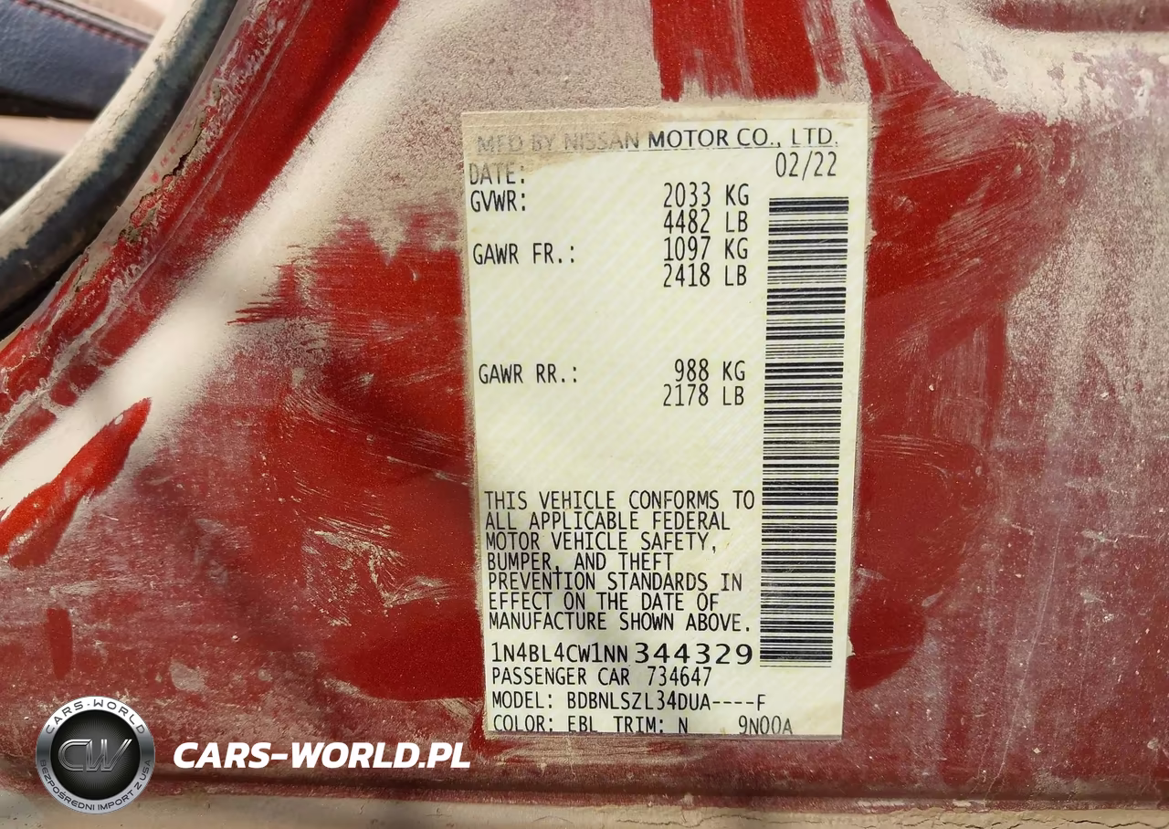 2022 Nissan Altima Sr Intelligent Awd VIN:1N4BL4CW1NN344329 - 9