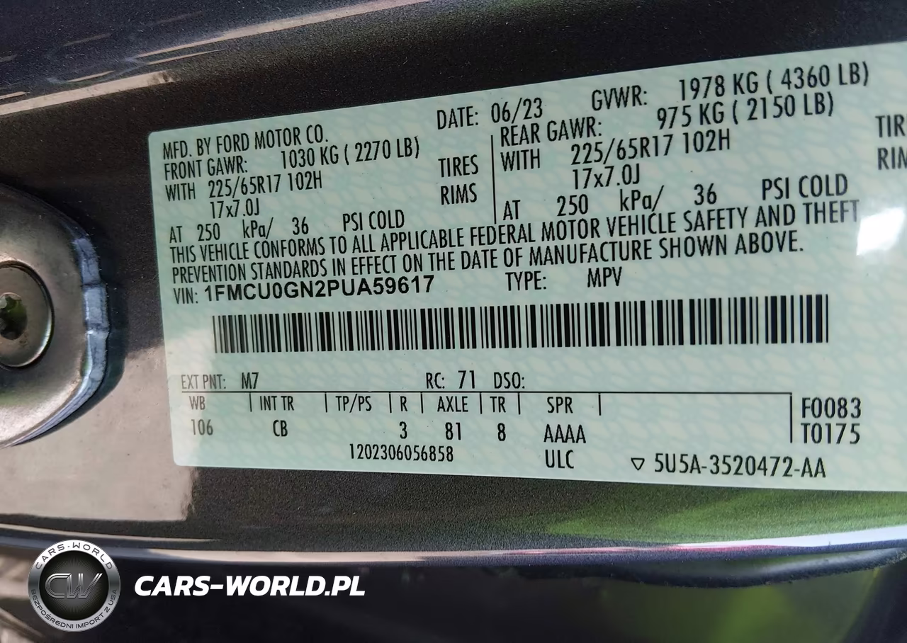 2023 Ford Escape Active VIN:1FMCU0GN2PUA59617 - 9