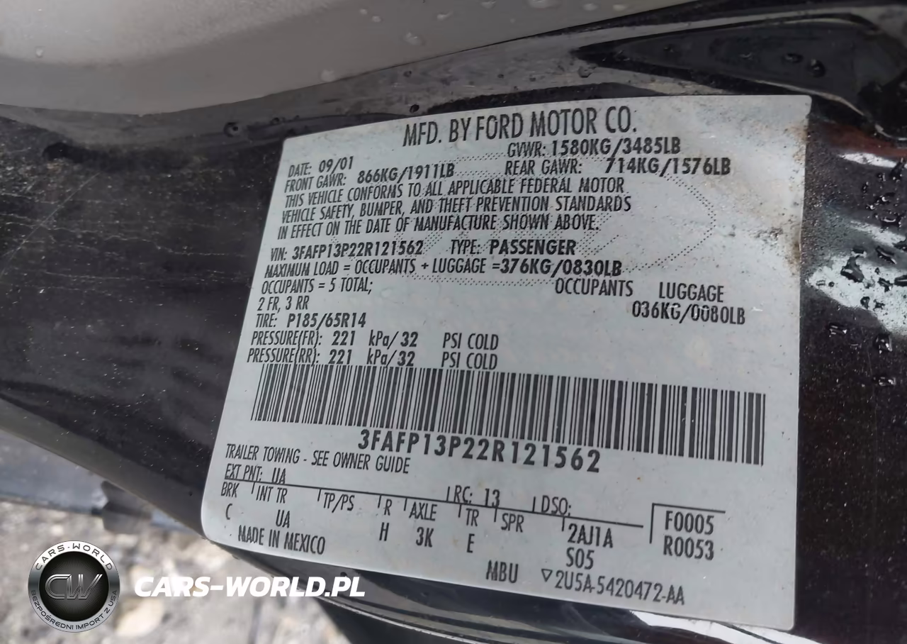 2002 Ford Escort Fleet Premium-Fleet Standard VIN:3FAFP13P22R121562 - 9