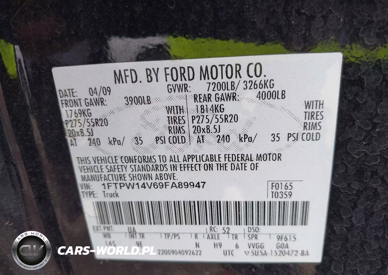 2009 Ford F-150 Fx4-King Ranch-Lariat-Platinum-Xl-Xlt VIN:1FTPW14V69FA89947 - 9