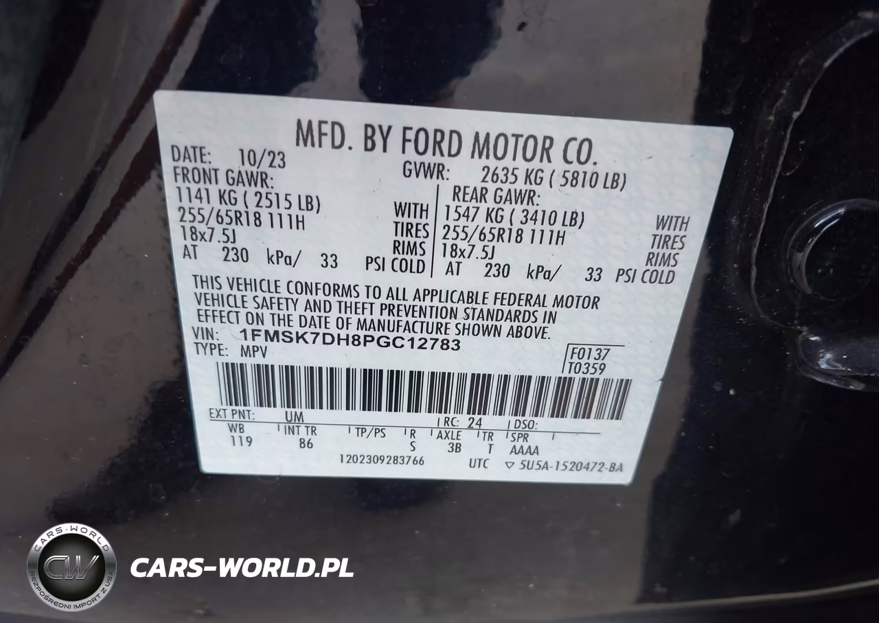 2023 Ford Explorer Xlt VIN:1FMSK7DH8PGC12783 - 9