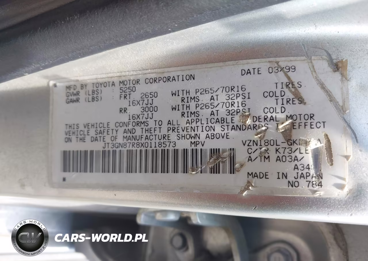 1999 Toyota 4Runner Limited V6 VIN:JT3GN87R8X0118573 - 9