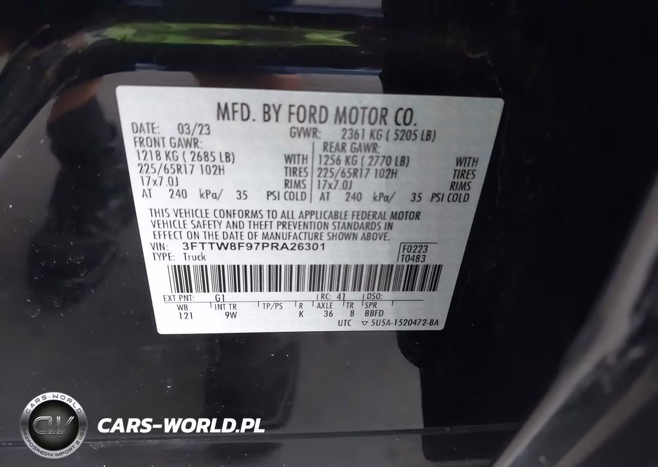 2023 Ford Maverick Xl VIN:3FTTW8F97PRA26301 - 9