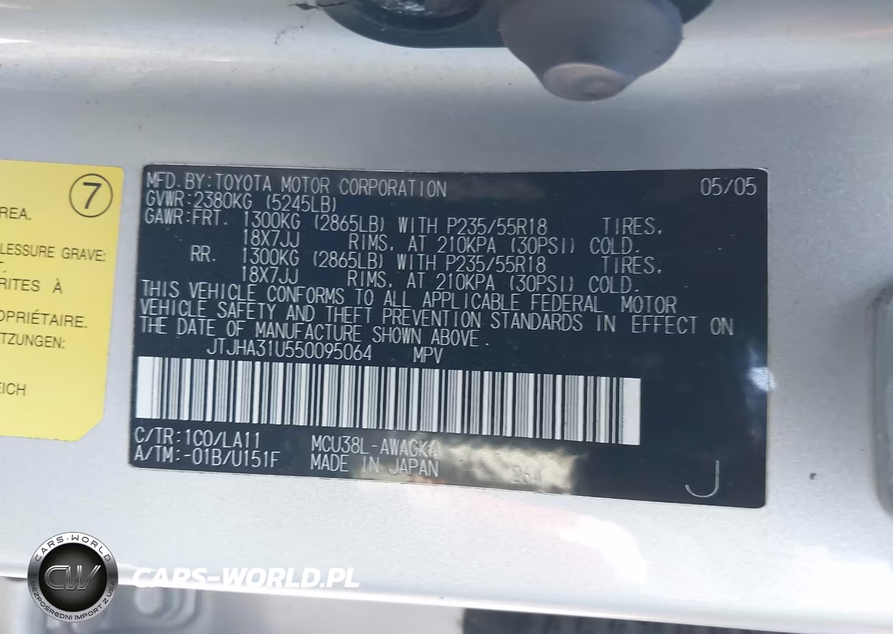 2005 Lexus Rx 330 VIN:JTJHA31U550095064 - 9