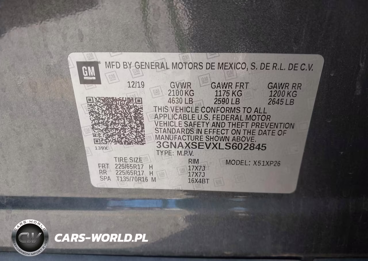 2020 Chevrolet Equinox Awd Ls VIN:3GNAXSEVXLS602845 - 9