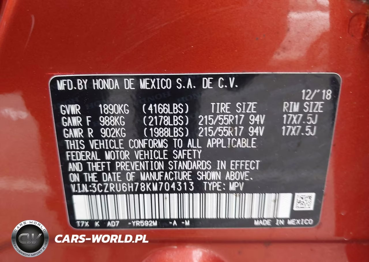 2019 Honda Hr-V Ex-L VIN:3CZRU6H78KM704313 - 9