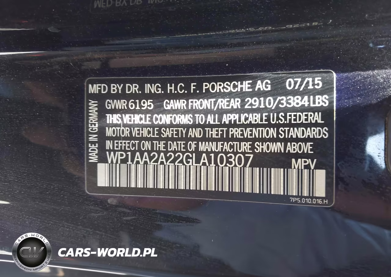2016 Porsche Cayenne VIN:WP1AA2A22GLA10307 - 9