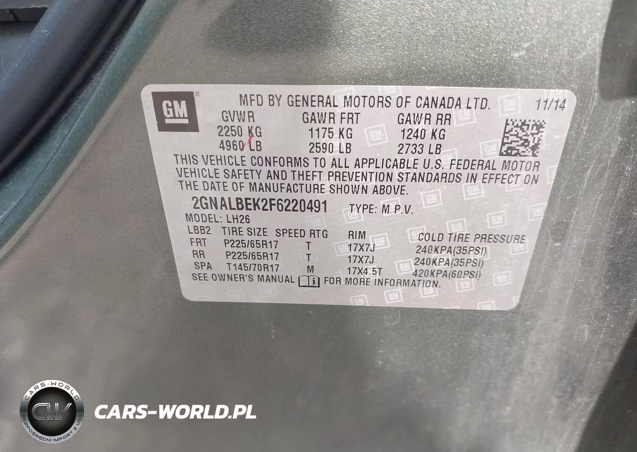 2015 Chevrolet Equinox Lt VIN:2GNALBEK2F6220491 - 9
