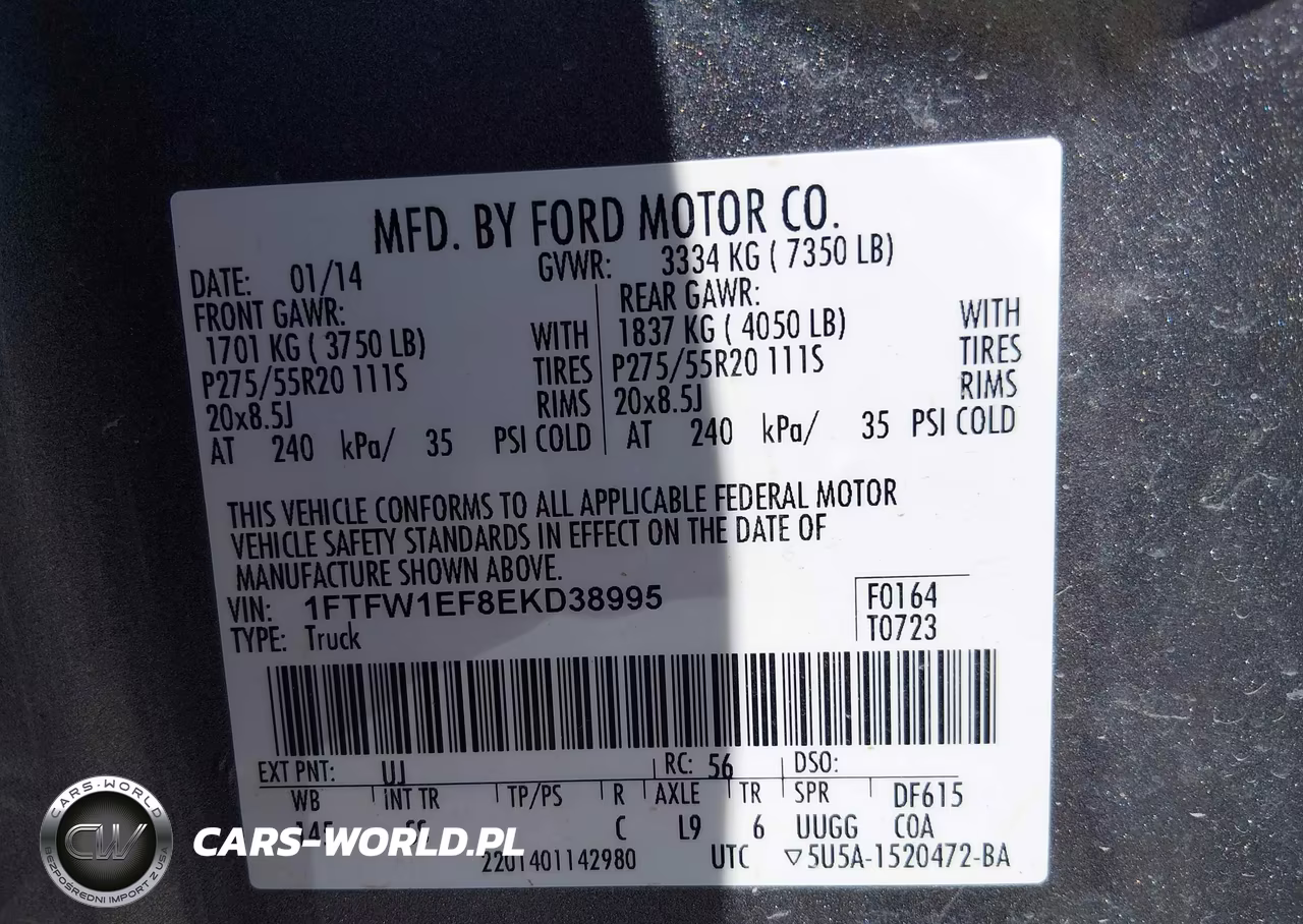 2014 Ford F-150 Stx VIN:1FTFW1EF8EKD38995 - 9
