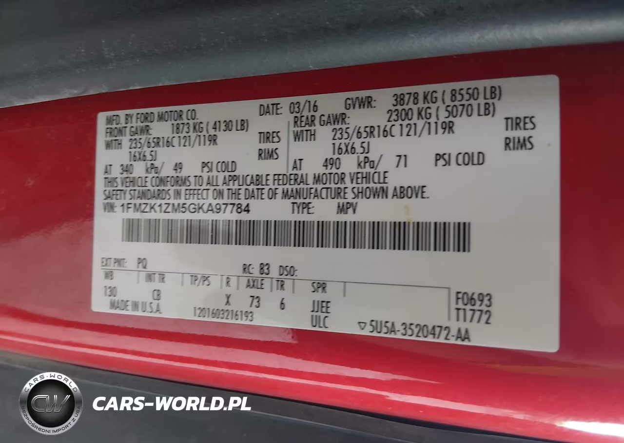 2016 Ford Transit-150 Xl VIN:1FMZK1ZM5GKA97784 - 9