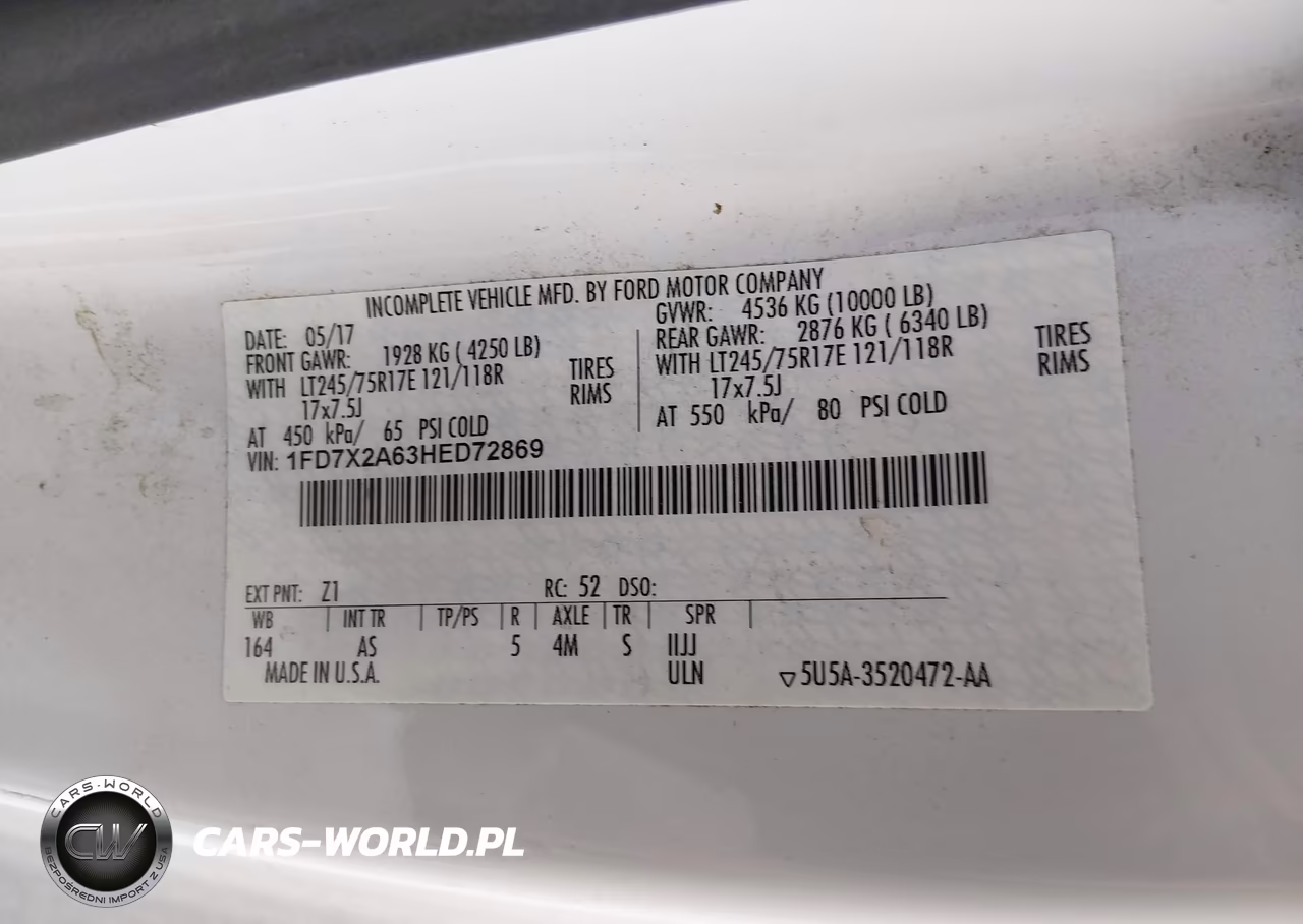 2017 Ford F-250 Xl VIN:1FD7X2A63HED72869 - 9