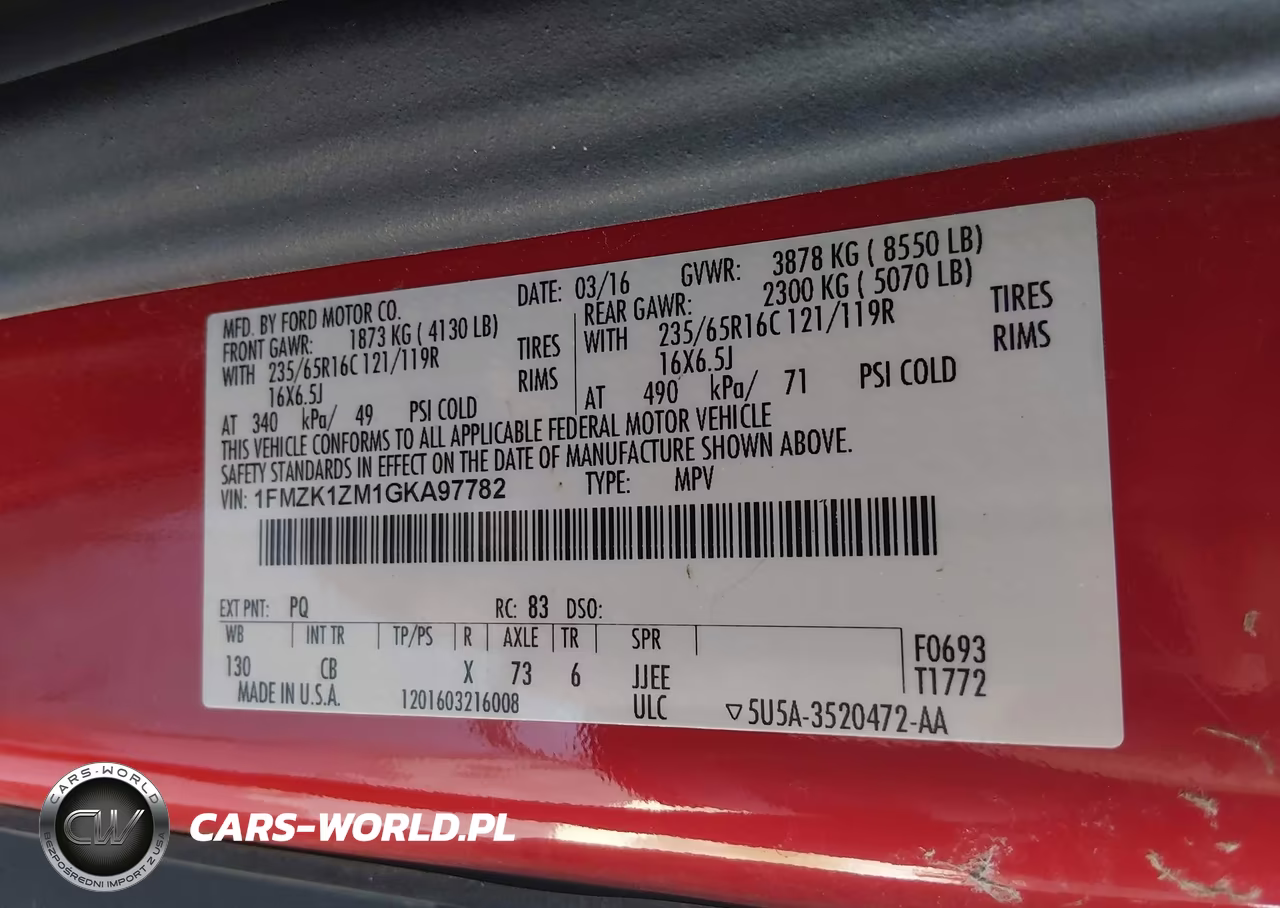 2016 Ford Transit-150 Xl VIN:1FMZK1ZM1GKA97782 - 9