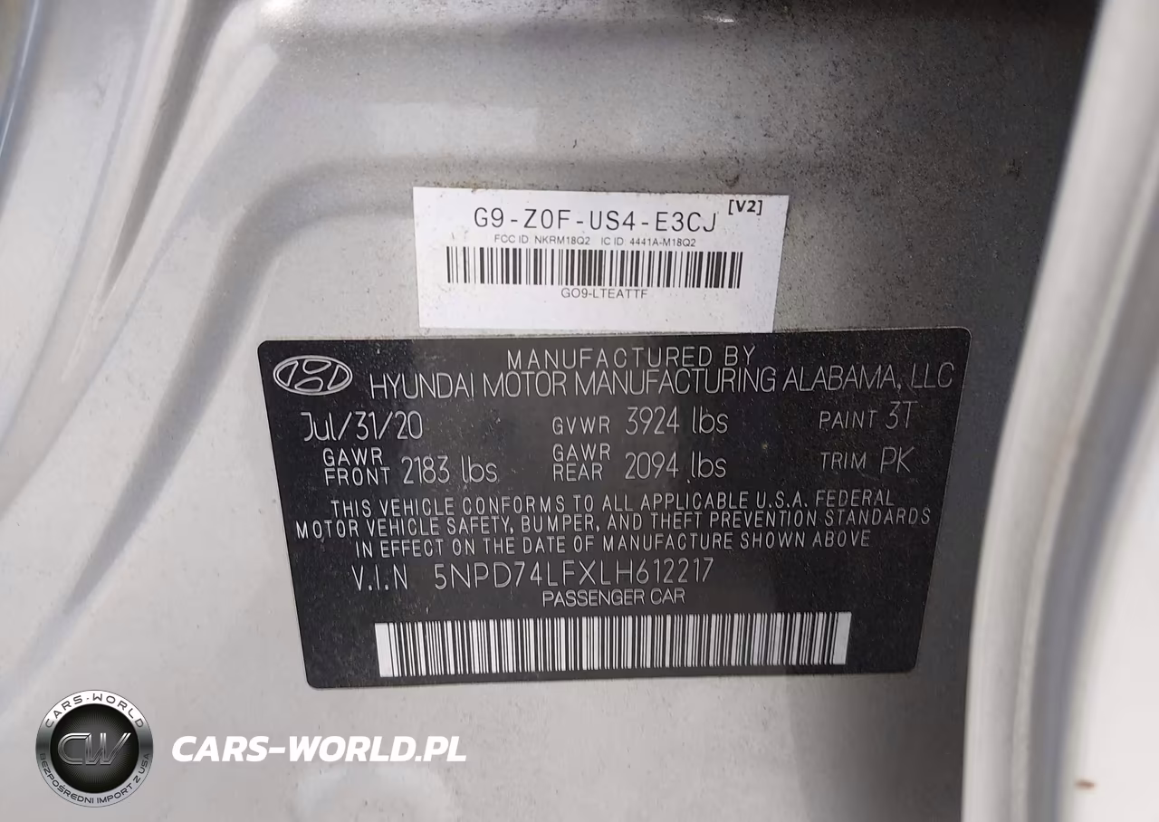 2020 Hyundai Elantra Se VIN:5NPD74LFXLH612217 - 9