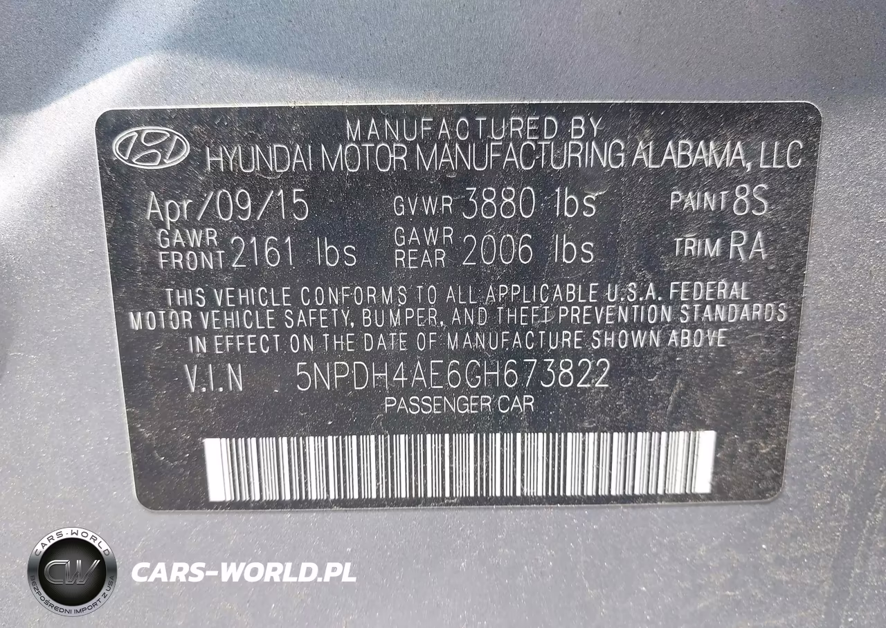 2016 Hyundai Elantra Limited VIN:5NPDH4AE6GH673822 - 9