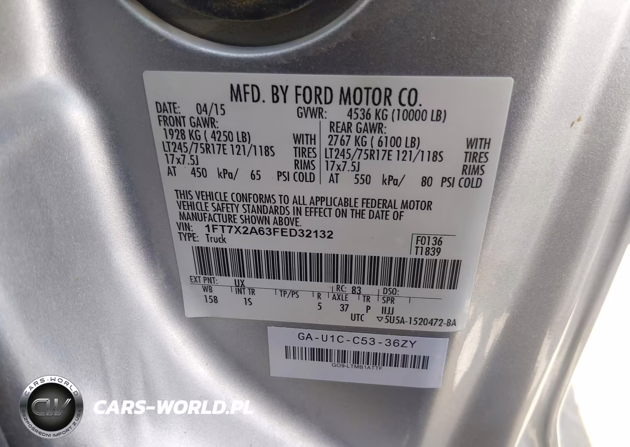 2015 Ford F-250 Xl VIN:1FT7X2A63FED32132 - 9