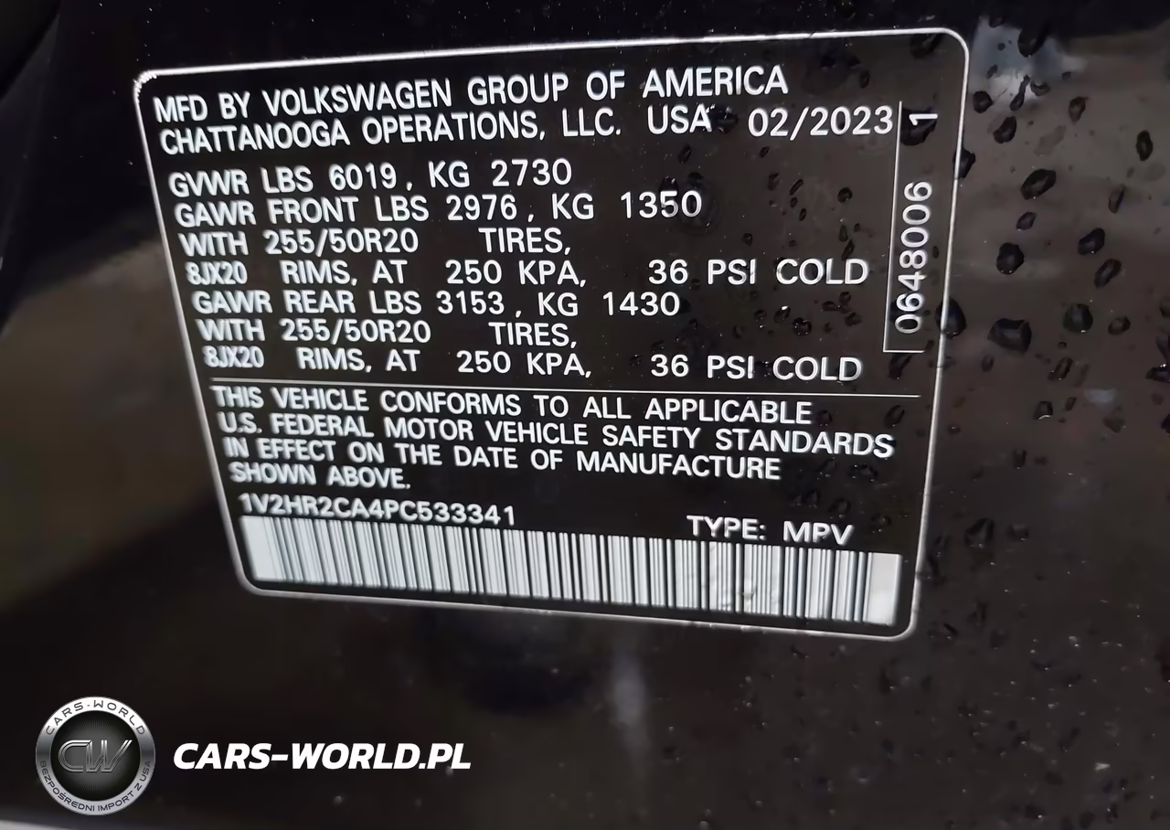 2023 Volkswagen Atlas 3.6L V6 Se W-Technology VIN:1V2HR2CA4PC533341 - 9