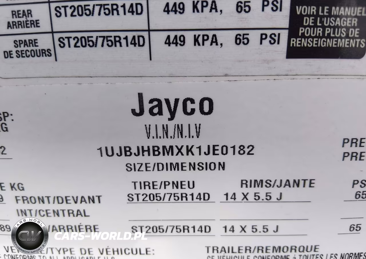 2019 Jayco X23E Jay Feather VIN:1UJBJHBMXK1JE0182 - 9