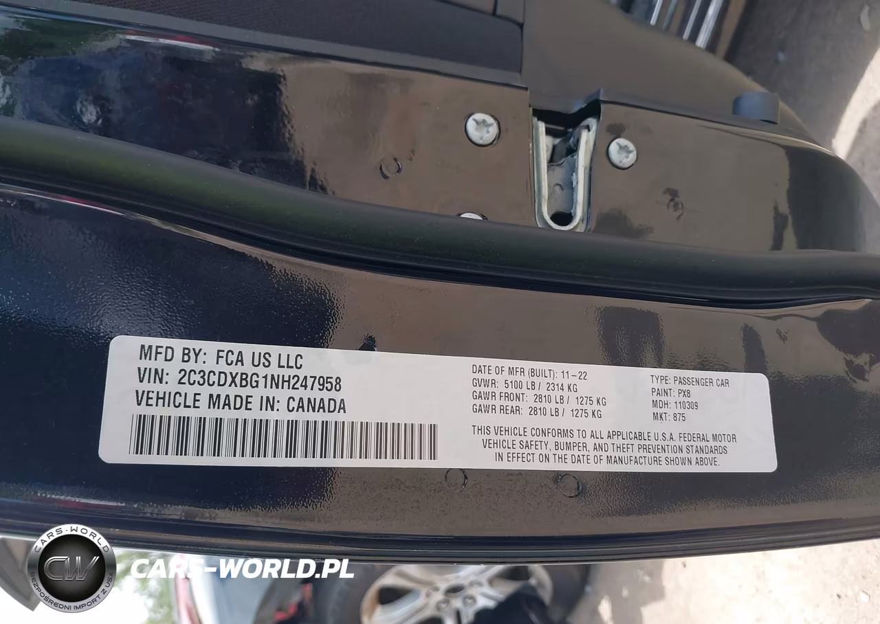 2022 Dodge Charger Sxt Rwd VIN:2C3CDXBG1NH247958 - 9