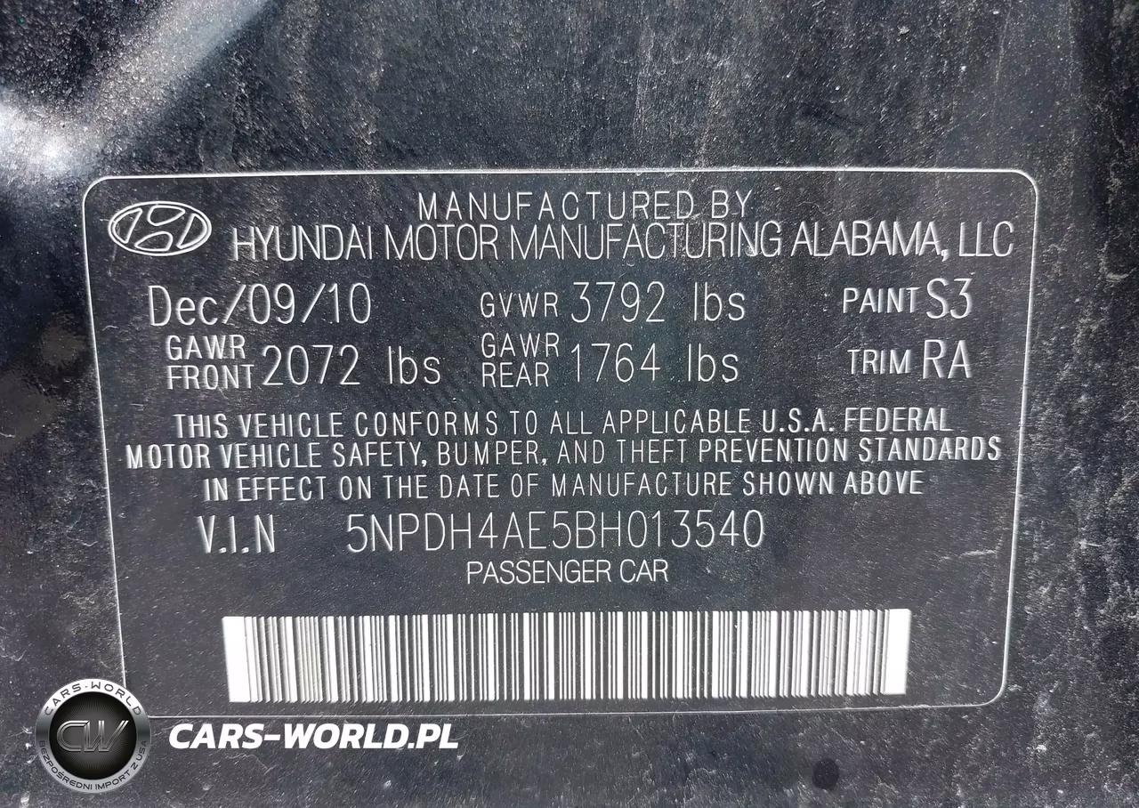 2011 Hyundai Elantra Limited VIN:5NPDH4AE5BH013540 - 9