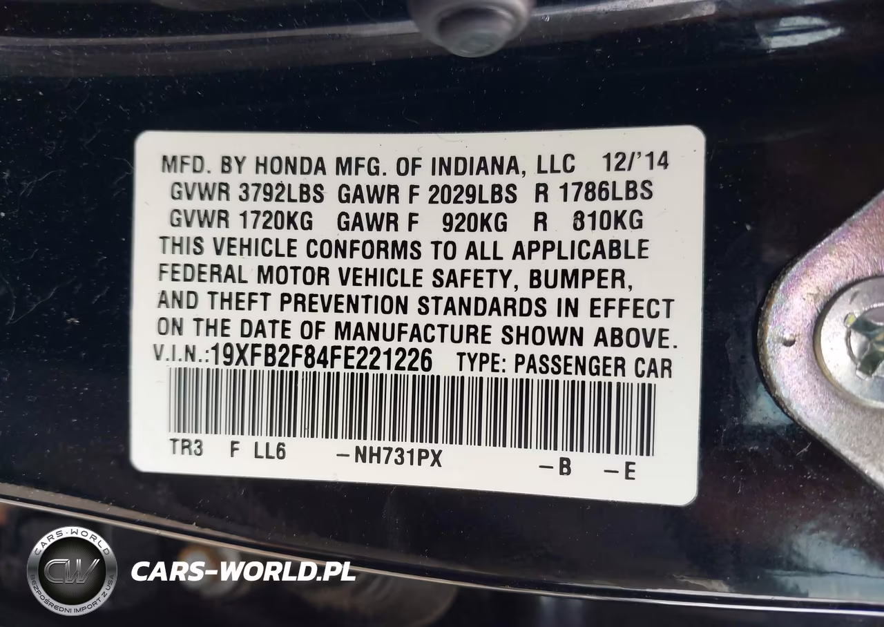 2015 Honda Civic Ex VIN:19XFB2F84FE221226 - 9