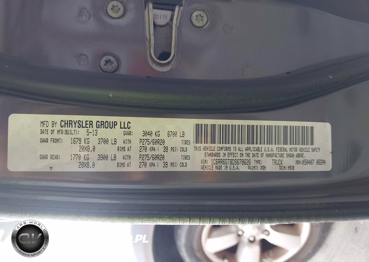 2013 Ram 1500 Big Horn VIN:1C6RR6GT8DS678626 - 9