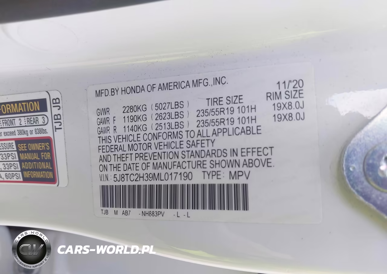 2021 Acura Rdx Standard VIN:5J8TC2H39ML017190 - 9