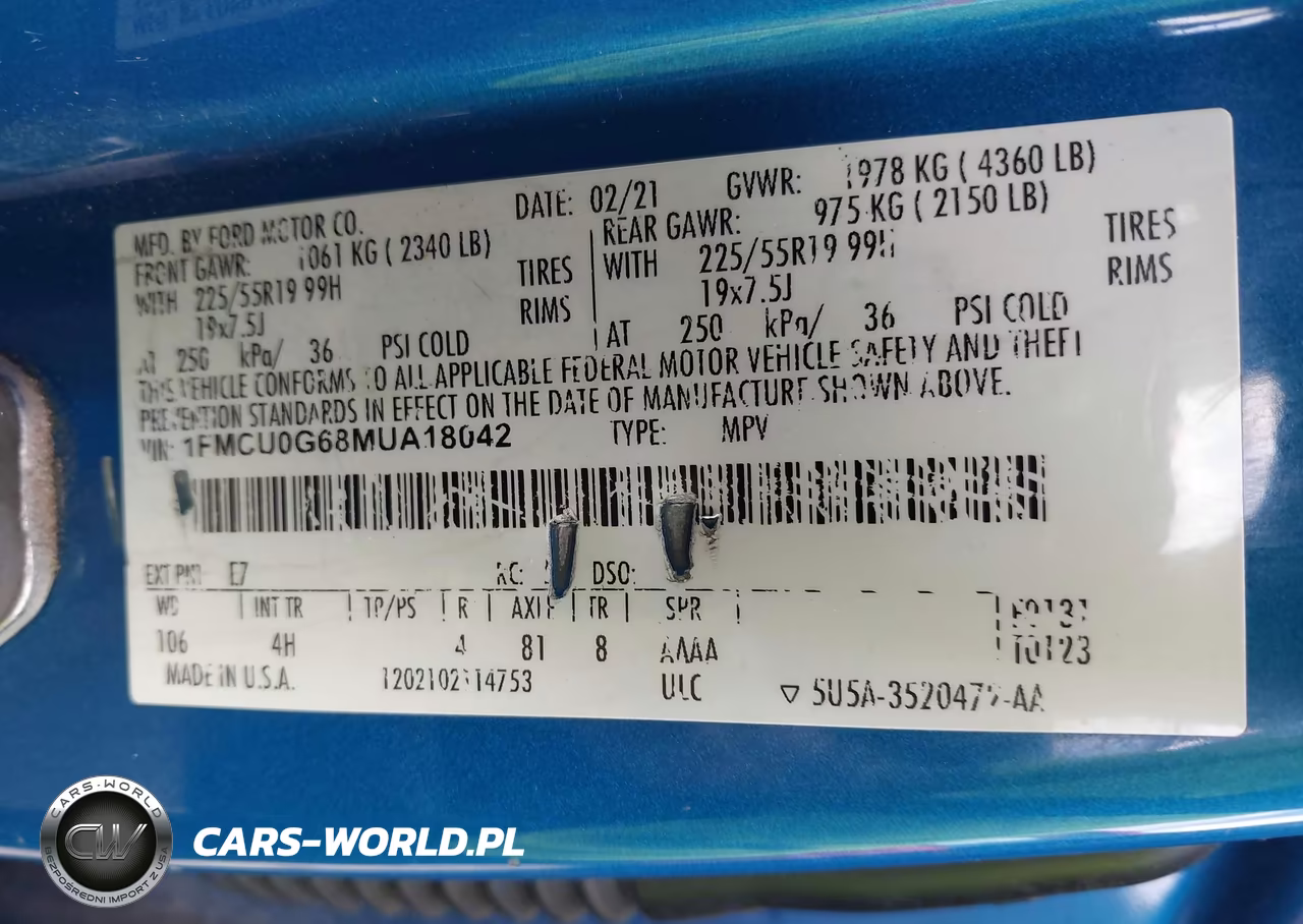 2021 Ford Escape Se VIN:1FMCU0G68MUA18042 - 9