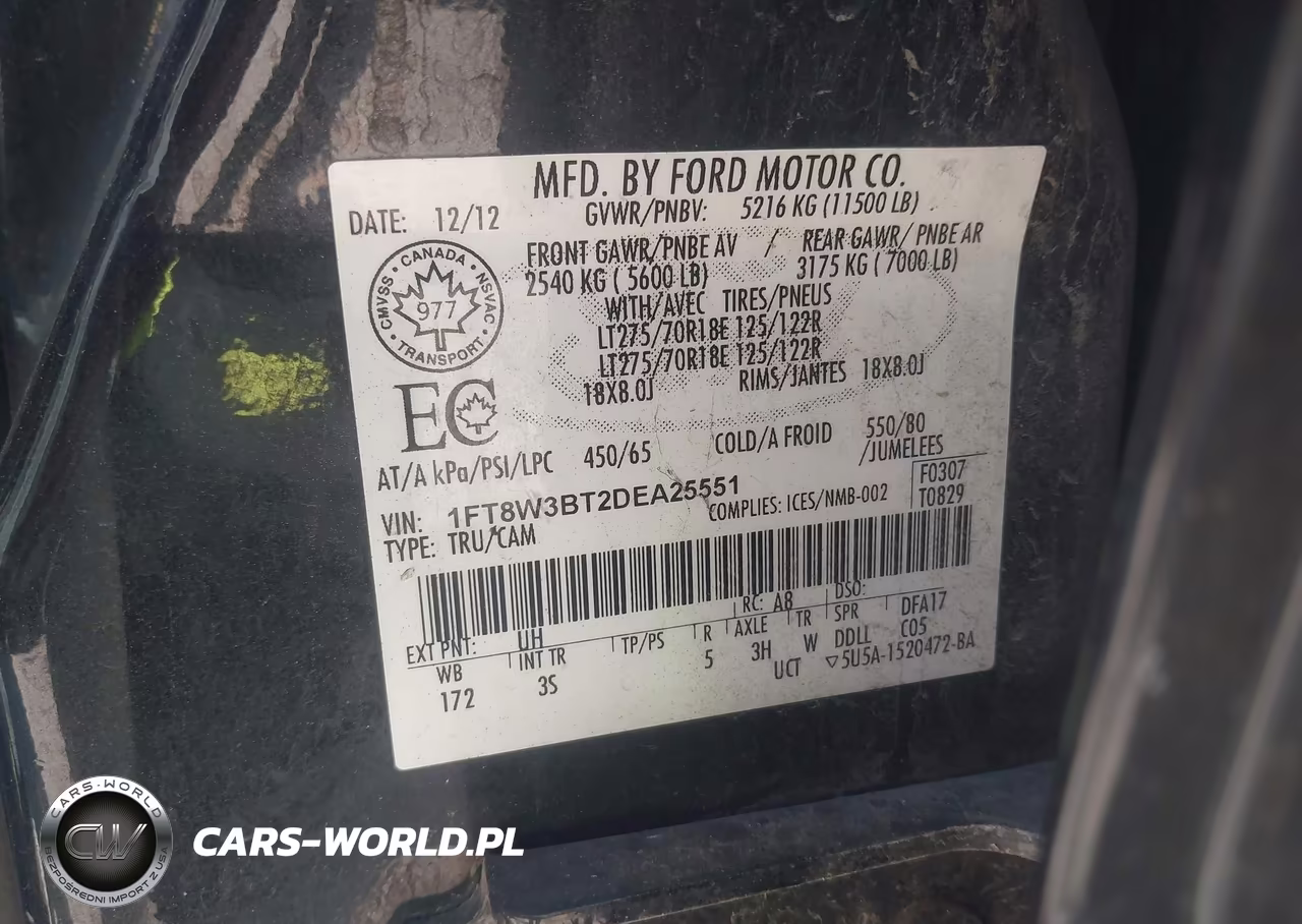 2013 Ford Super Duty F-350 Srw Xlt VIN:1FT8W3BT2DEA25551 - 8