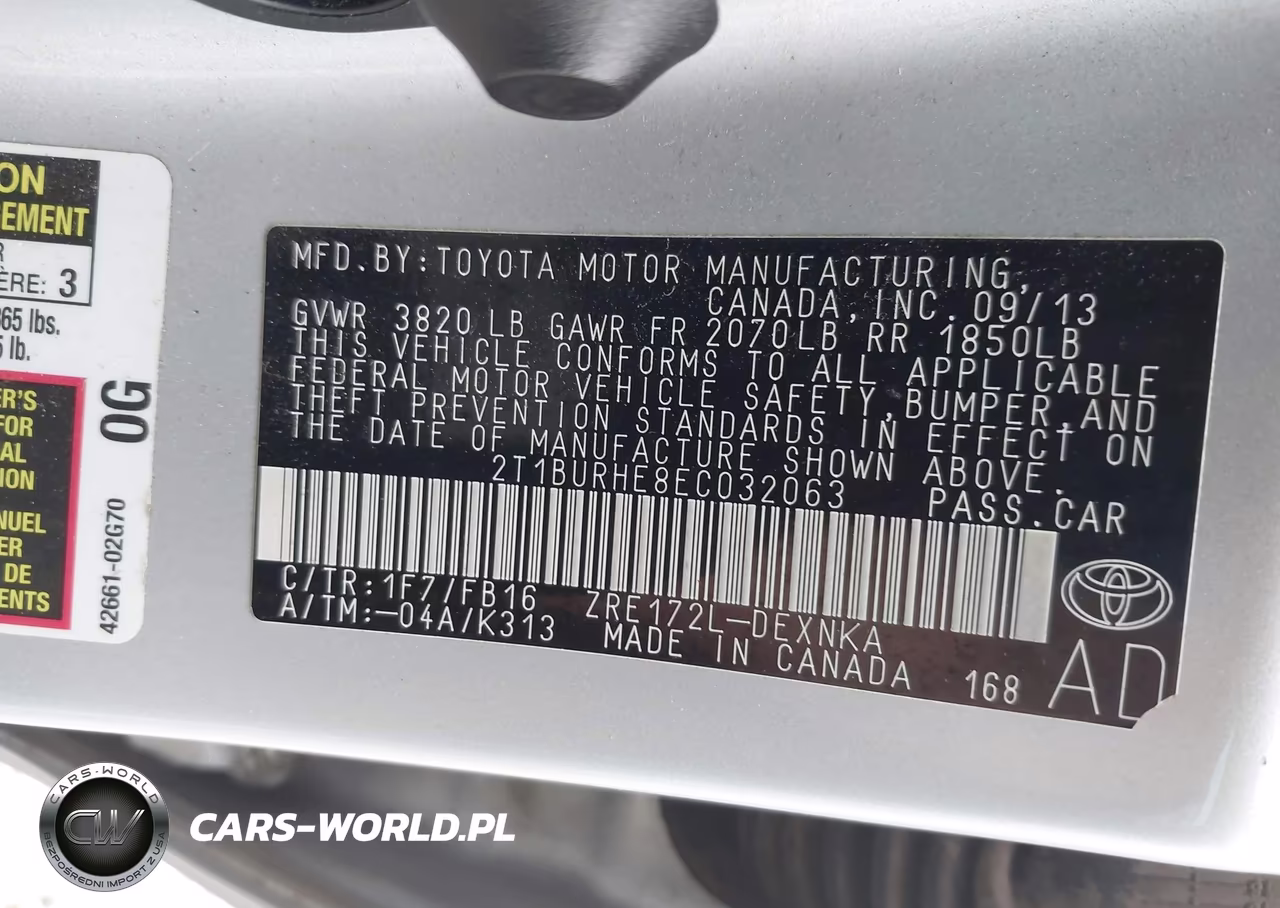 2014 Toyota Corolla Le VIN:2T1BURHE8EC032063 - 9