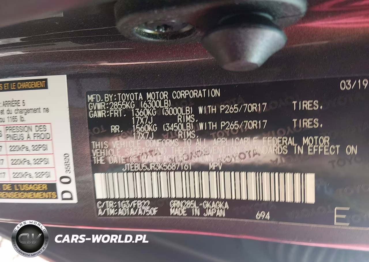 2019 Toyota 4Runner Sr5 VIN:JTEBU5JR3K5687161 - 9
