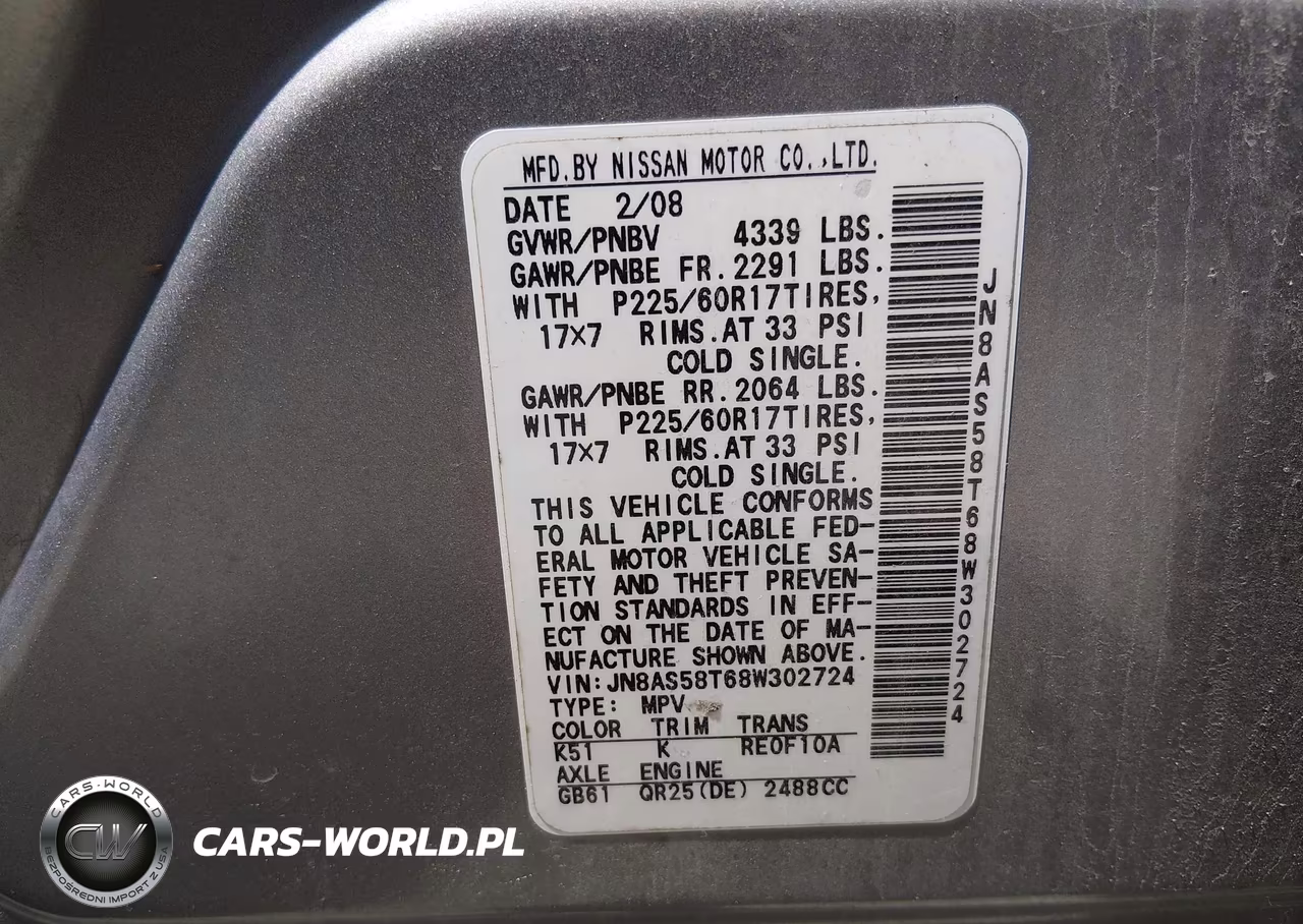 2008 Nissan Rogue Sl VIN:JN8AS58T68W302724 - 9