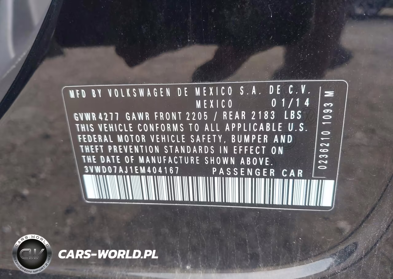 2014 Volkswagen Jetta 1.8T Se VIN:3VWD07AJ1EM404167 - 9