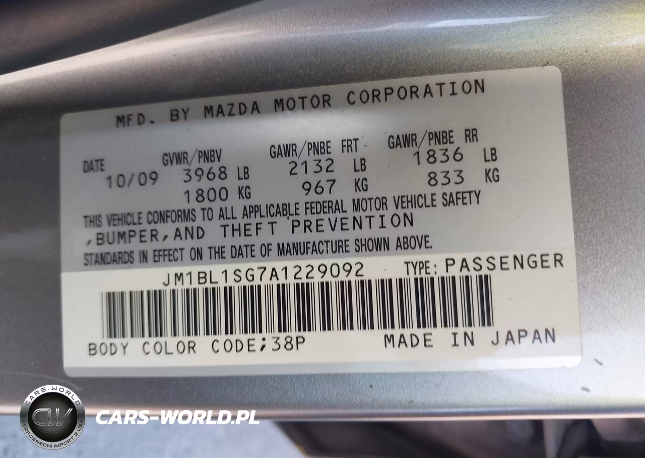 2010 Mazda Mazda3 I Touring VIN:JM1BL1SG7A1229092 - 9