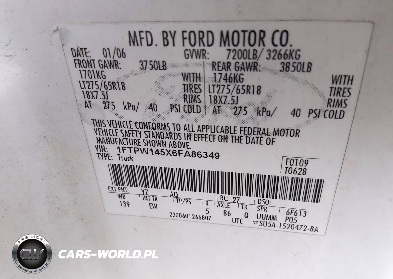 2006 Ford F-150 Fx4-Lariat-Xlt VIN:1FTPW145X6FA86349 - 9