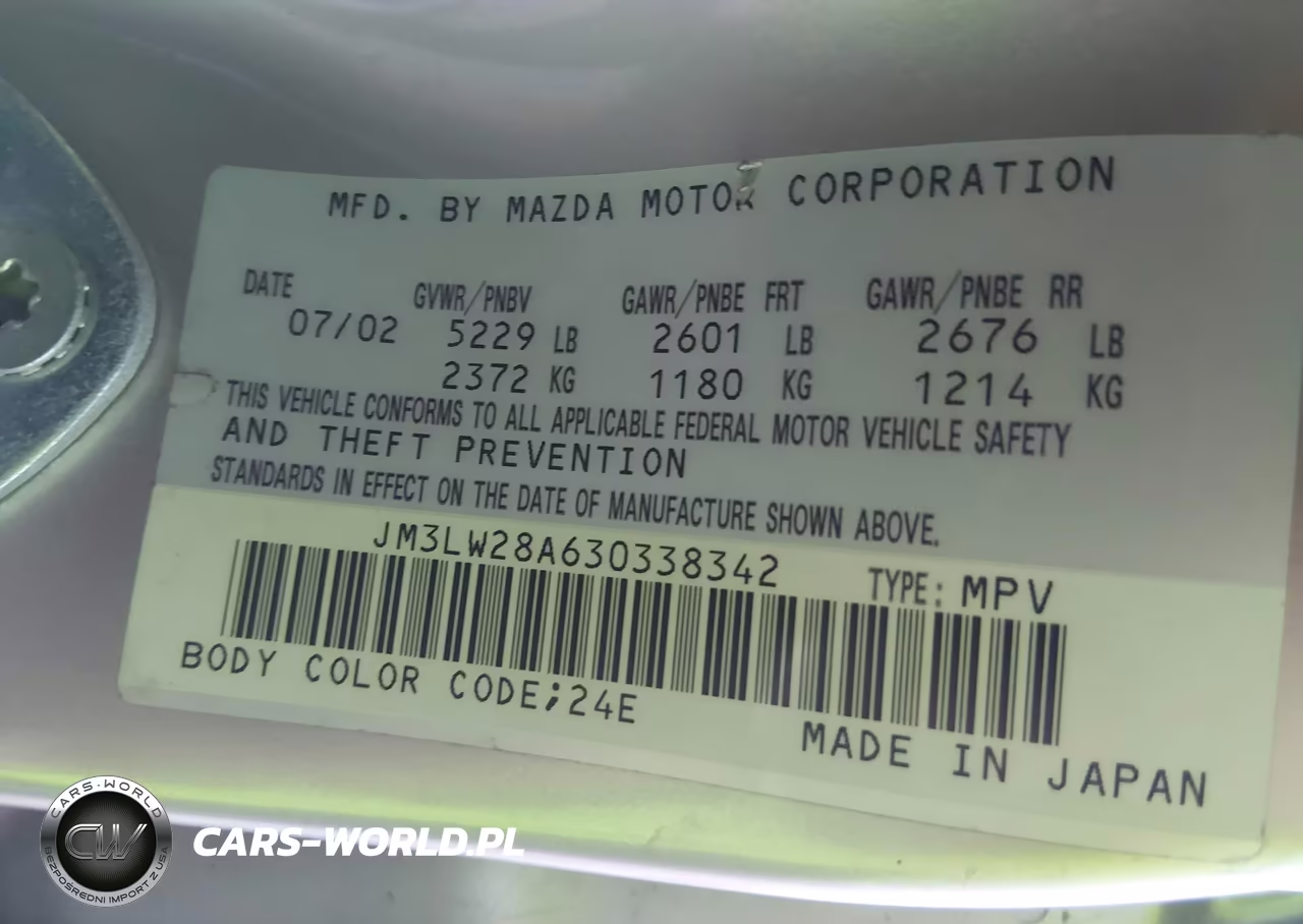2003 Mazda Mpv Es-Lx-Lx-Sv VIN:JM3LW28A630338342 - 9