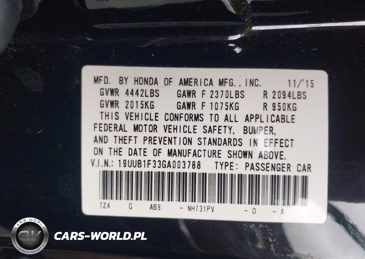 2016 Acura Tlx VIN:19UUB1F33GA003788 - 9