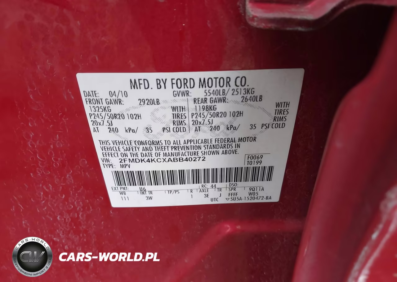 2010 Ford Edge Limited VIN:2FMDK4KCXABB40272 - 9