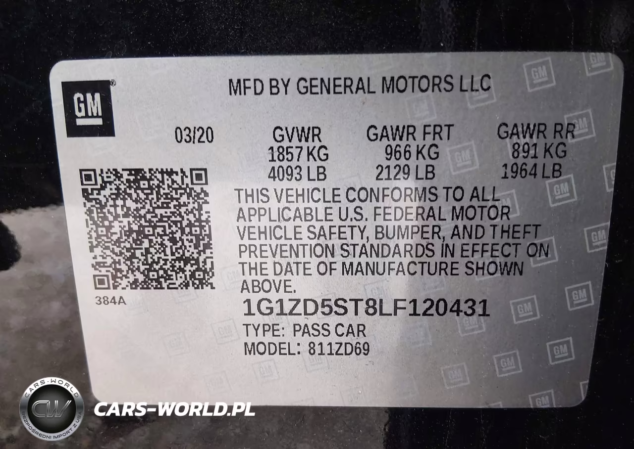 2020 Chevrolet Malibu Fwd Lt VIN:1G1ZD5ST8LF120431 - 9