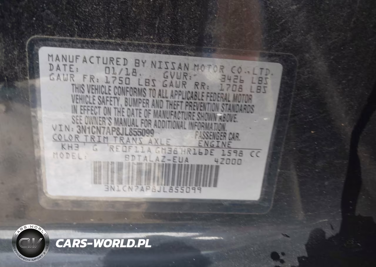 2018 Nissan Versa 1.6 S+ VIN:3N1CN7AP8JL855099 - 9