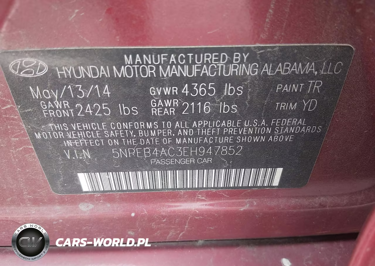 2014 Hyundai Sonata Gls VIN:5NPEB4AC3EH947852 - 9