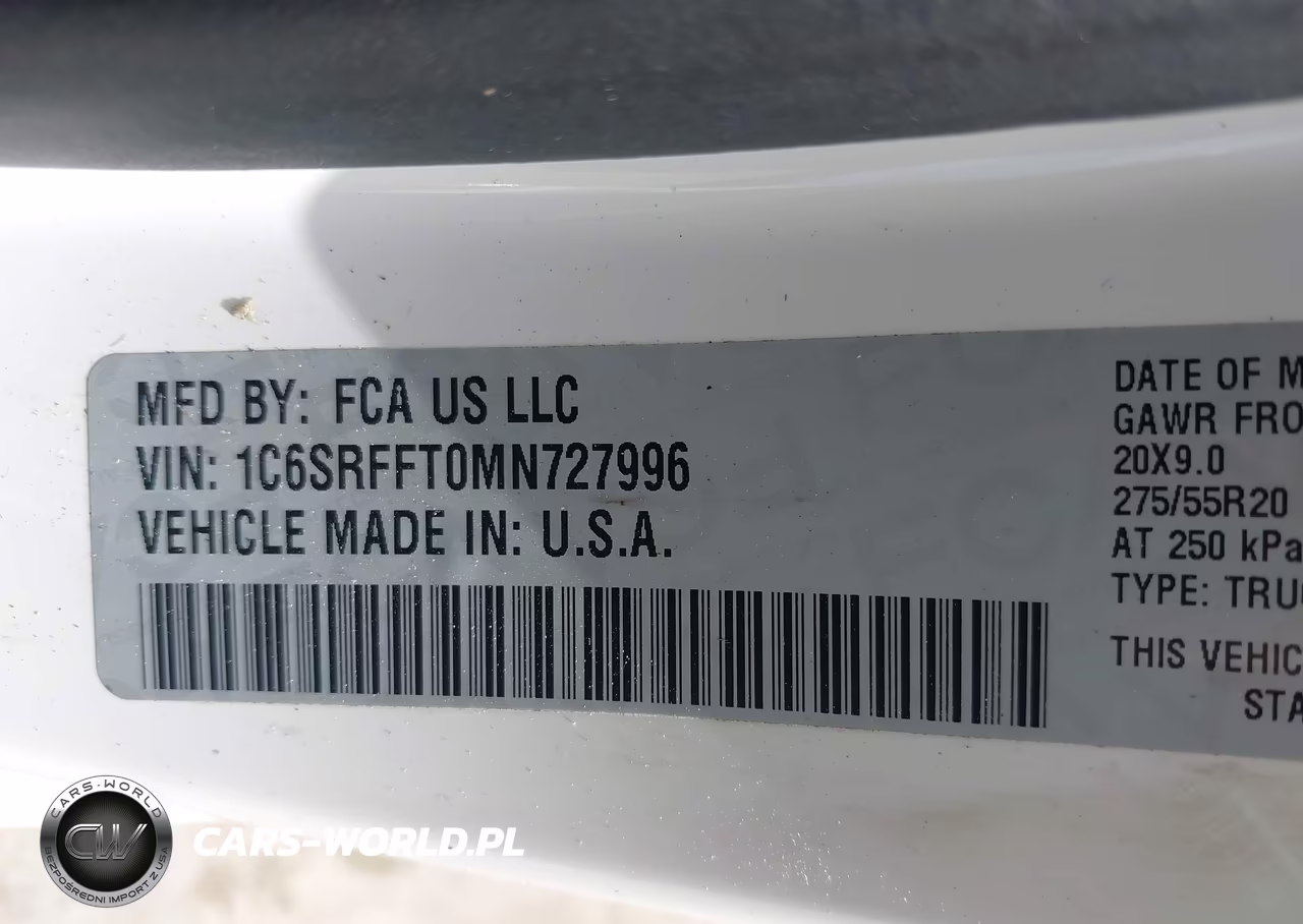 2021 Ram 1500 VIN:1C6SRFFT0MN727996 - 9