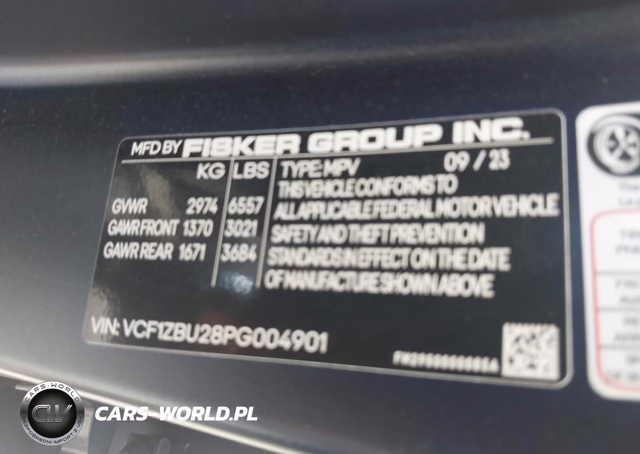 2023 Fisker Ocean One VIN:VCF1ZBU28PG004901 - 9